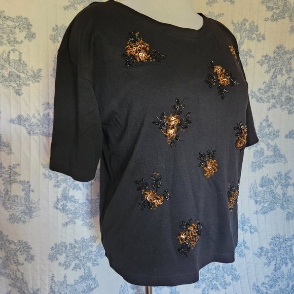 Size M to L Vintage 1980s Northern Spirit Beaded T-Shirt - Picture 5 of 12